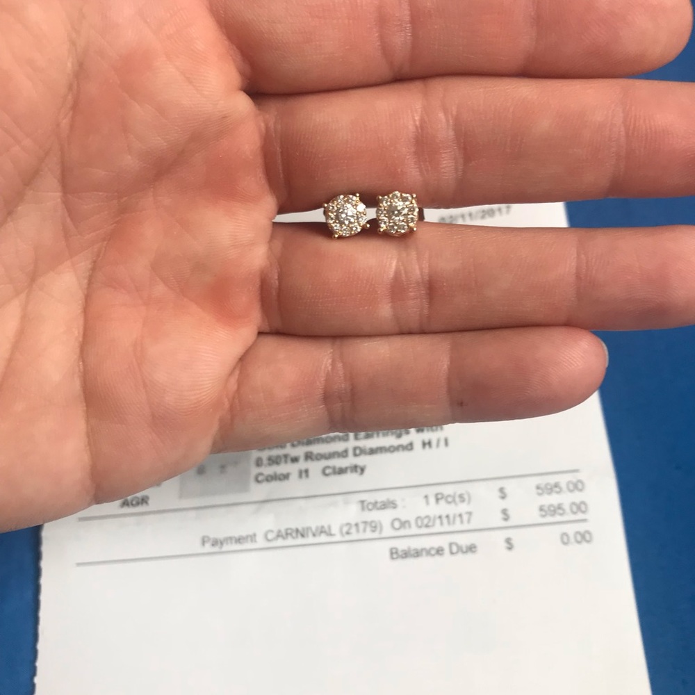 14K Yellow Gold .50 TW Diamond Bouquet Earrings